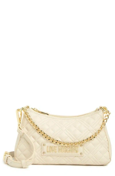 Love Moschino Quilted Shoulder Bag In Avorio