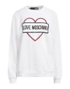 Love Moschino Woman Sweatshirt Ivory Size 8 Cotton In White
