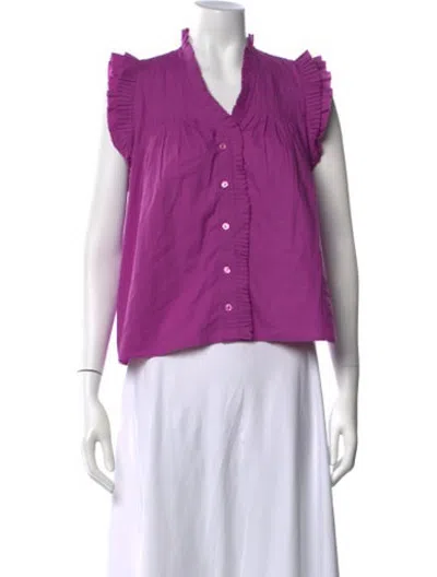Pre-owned Love The Label V-neck Sleeveless Blouse In Purple