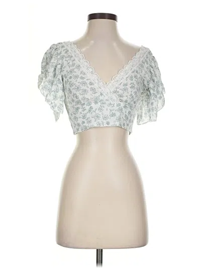 Pre-owned Love Tree Short Sleeve Blouse In Teal