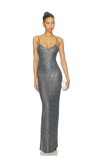 Lovers & Friends Kaye Gown In Gunmetal