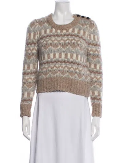 Pre-owned Loveshackfancy Alpaca Patterned Sweater In Neutrals