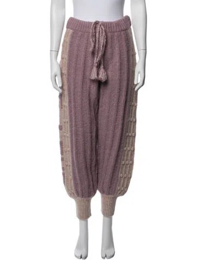 Pre-owned Loveshackfancy Alpaca Patterned Sweatpants In Purple