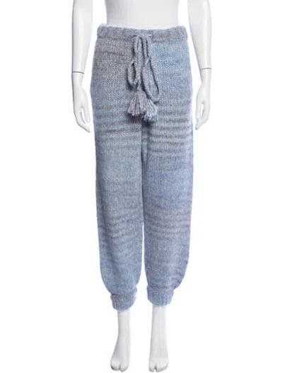 Pre-owned Loveshackfancy Alpaca Striped Sweatpants In Blue
