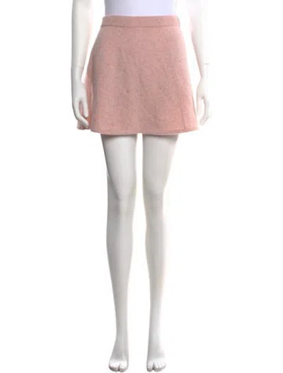 Pre-owned Loveshackfancy Cashmere Mini Skirt In Pink