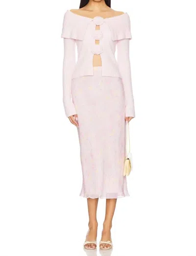 Loveshackfancy Castle Midi Skirt In Candy Fluff In Pink