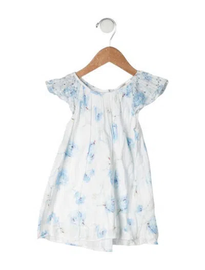 Pre-owned Loveshackfancy Babies' Cotton Printed Dress In Blue/white