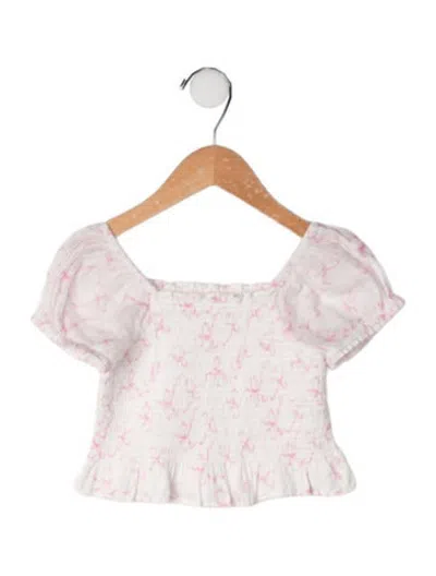 Pre-owned Loveshackfancy Babies' Cotton Printed Top In Pink