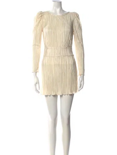 Pre-owned Loveshackfancy Crew Neck Mini Dress In Neutrals