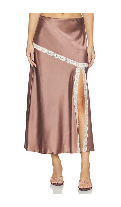 Loveshackfancy Emmabelle Skirt In Mocha