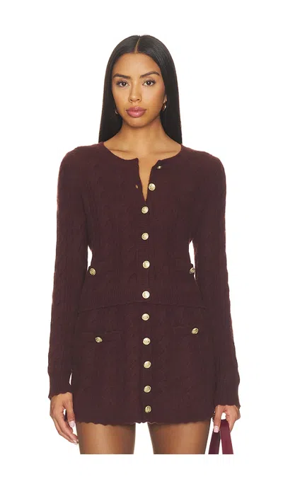 Loveshackfancy Eugenie Cardigan In Brown