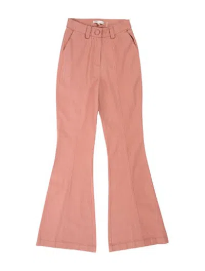Pre-owned Loveshackfancy Flared Pants In Pink