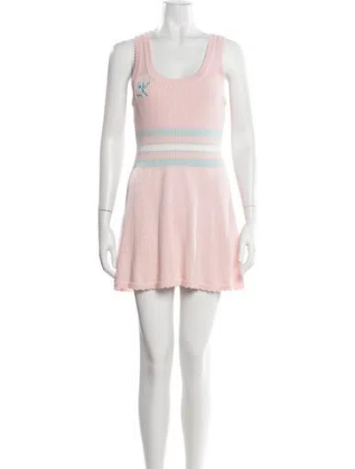 Pre-owned Loveshackfancy Floral Print Mini Dress In Neutrals/pink