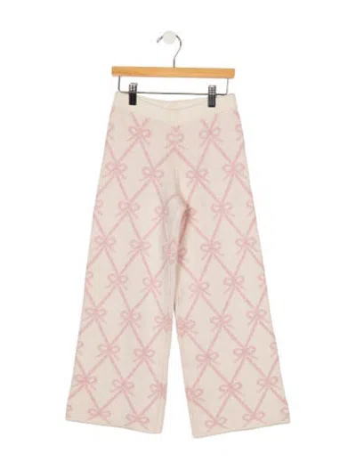 Pre-owned Loveshackfancy Kids' Girls' Wool Patterned Pants W/tags In Neutrals/pink