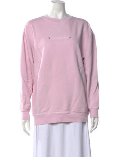 Pre-owned Loveshackfancy Graphic Print Crew Neck Sweatshirt In Pink