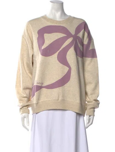 Pre-owned Loveshackfancy Graphic Print Crew Neck Sweatshirt W/ Tags In Neutrals