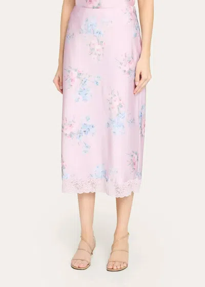 Loveshackfancy Janella Midi Skirt In Buffed Rose In Multi