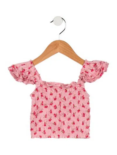 Pre-owned Loveshackfancy Kids Girls Casual Top In Pink
