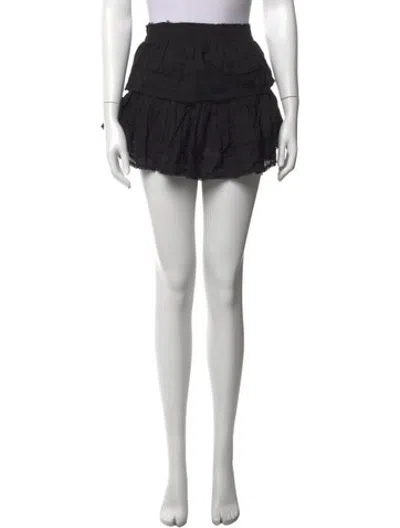 Pre-owned Loveshackfancy Lace Pattern Mini Skirt In Black