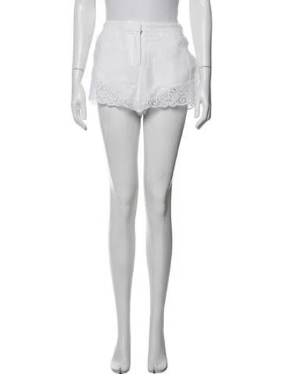 Pre-owned Loveshackfancy Linen Mini Shorts In White