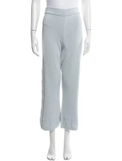 Pre-owned Loveshackfancy Patterned Straight Leg Pants In Blue