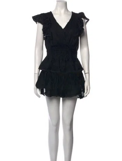 Pre-owned Loveshackfancy Printed Mini Dress In Black