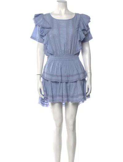 Pre-owned Loveshackfancy Printed Mini Dress In Blue