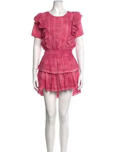 Pre-owned Loveshackfancy Printed Mini Dress In Pink