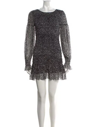 Pre-owned Loveshackfancy Silk Mini Dress In Black