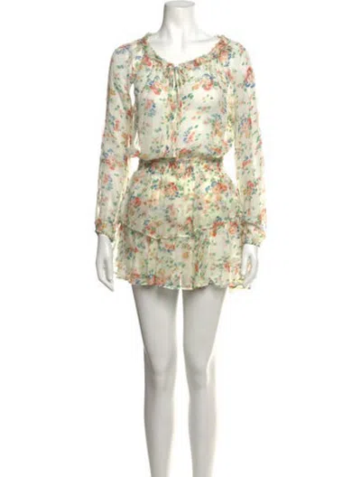 Pre-owned Loveshackfancy Silk Mini Dress In Neutrals