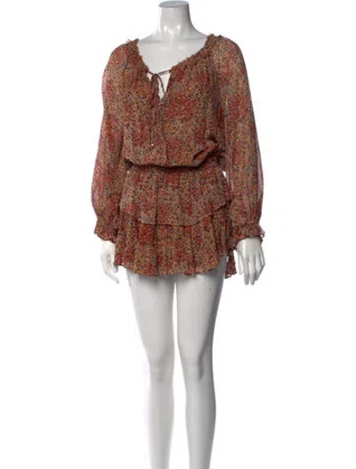 Pre-owned Loveshackfancy Silk Mini Dress In Neutrals