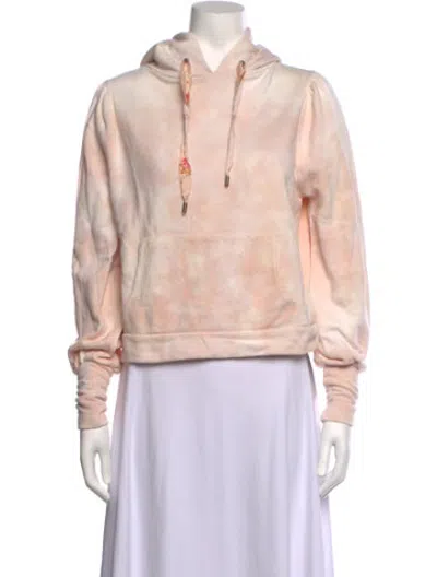 Pre-owned Loveshackfancy Tie-dye Print Crew Neck Hoodie In Pink