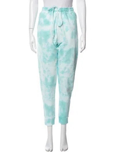 Pre-owned Loveshackfancy Tie-dye Print Distressed Accents Sweatpants In Blue