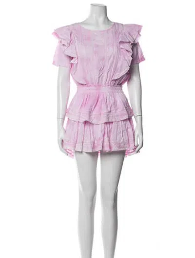 Pre-owned Loveshackfancy Tie-dye Print Mini Dress In Pink