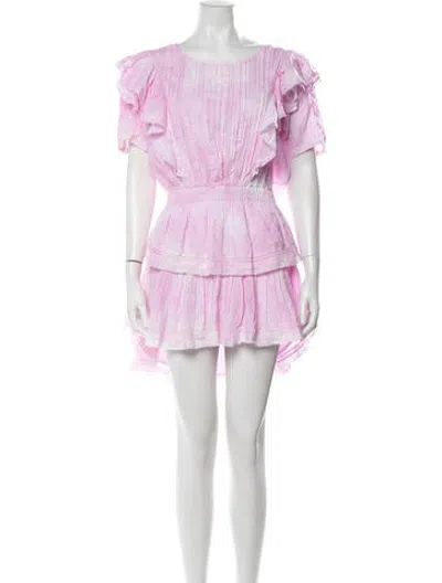 Pre-owned Loveshackfancy Tie-dye Print Mini Dress In Pink