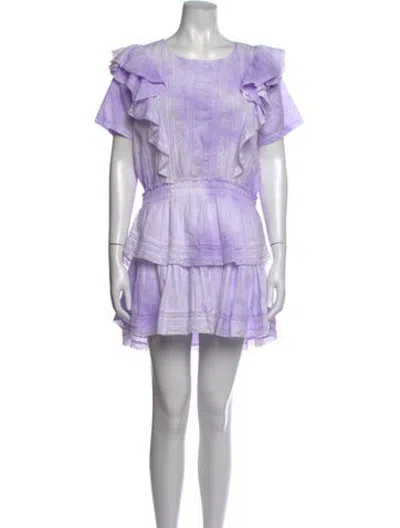 Pre-owned Loveshackfancy Tie-dye Print Mini Dress In Purple