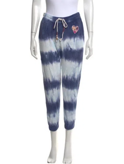 Pre-owned Loveshackfancy Tie-dye Print Straight Leg Pants In Blue
