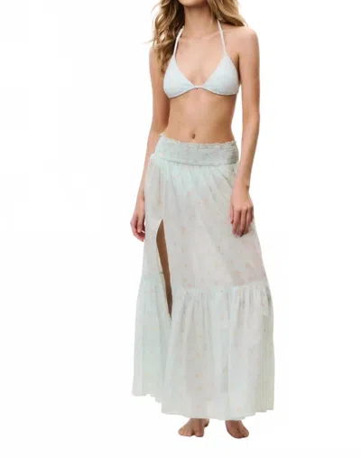 Loveshackfancy Umber Cotton Cover-up Skirt In Celadon Drift In White