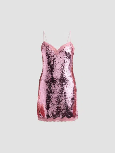 Loveshackfancy Women's Espelle Sequiedn Sweetheart Mini Dress In Pink