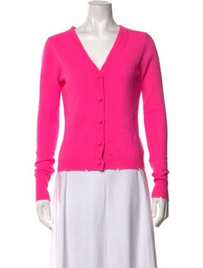Pre-owned Loveshackfancy Wool V-neck Sweater In Pink