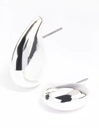 Lovisa Silver Plated Smooth Teardrop Stud Earrings In Metallic