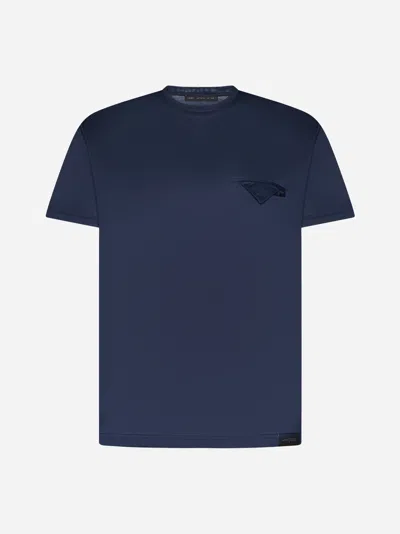Low Brand Chest-pocket Cotton T-shirt In Dark Navy