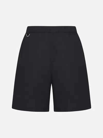 Low Brand Combo Cotton Shorts In Jet Black