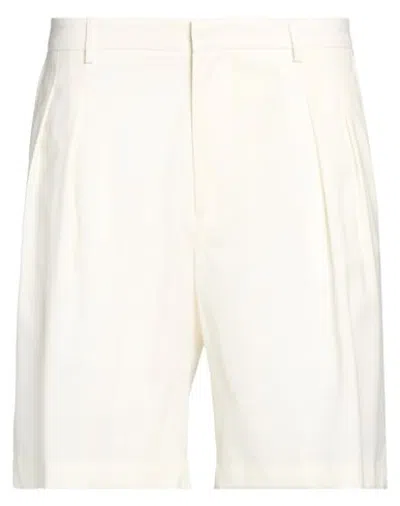 Low Brand Man Shorts & Bermuda Shorts Cream Size 30 Virgin Wool In White
