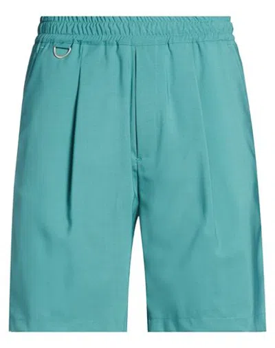 Low Brand Man Shorts & Bermuda Shorts Deep Teal Size 6 Virgin Wool In Green