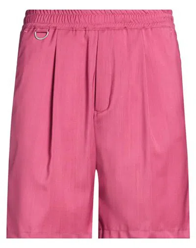 Low Brand Man Shorts & Bermuda Shorts Magenta Size 6 Virgin Wool In Pink