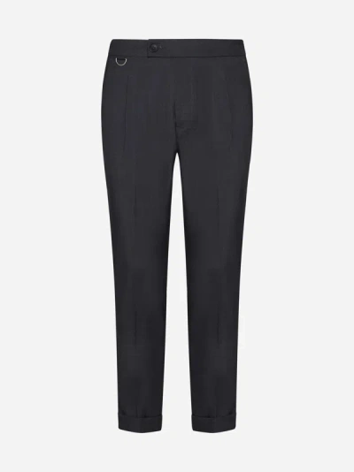 Low Brand Riviera Wool-blend Trousers In Charcoal