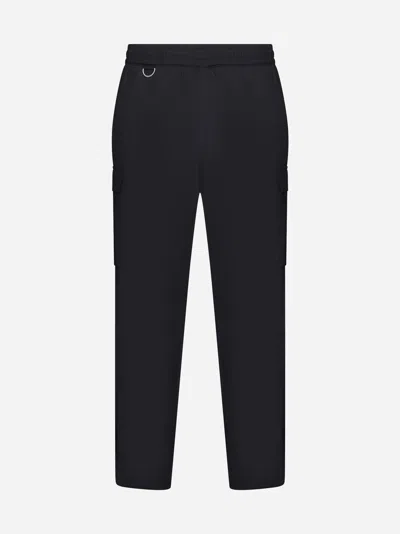 Low Brand Stretch Cotton Cargo Pants In Jet Black