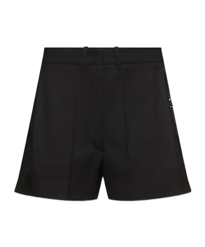 Low Classic Low Rise Wool Blend Bermuda Shorts In Black