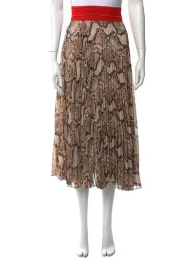 Pre-owned Loyd/ford Animal Print Midi Length Skirt In Brown